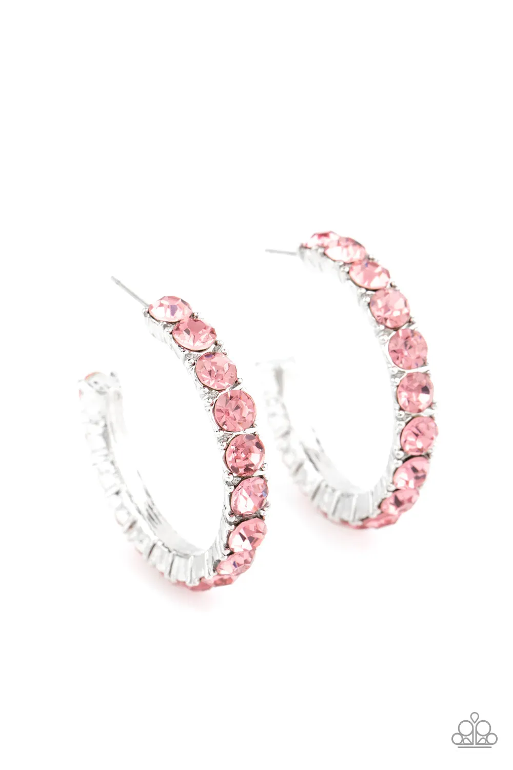 Paparazzi - CLASSY is in Session - Pink  Hoop Earrings