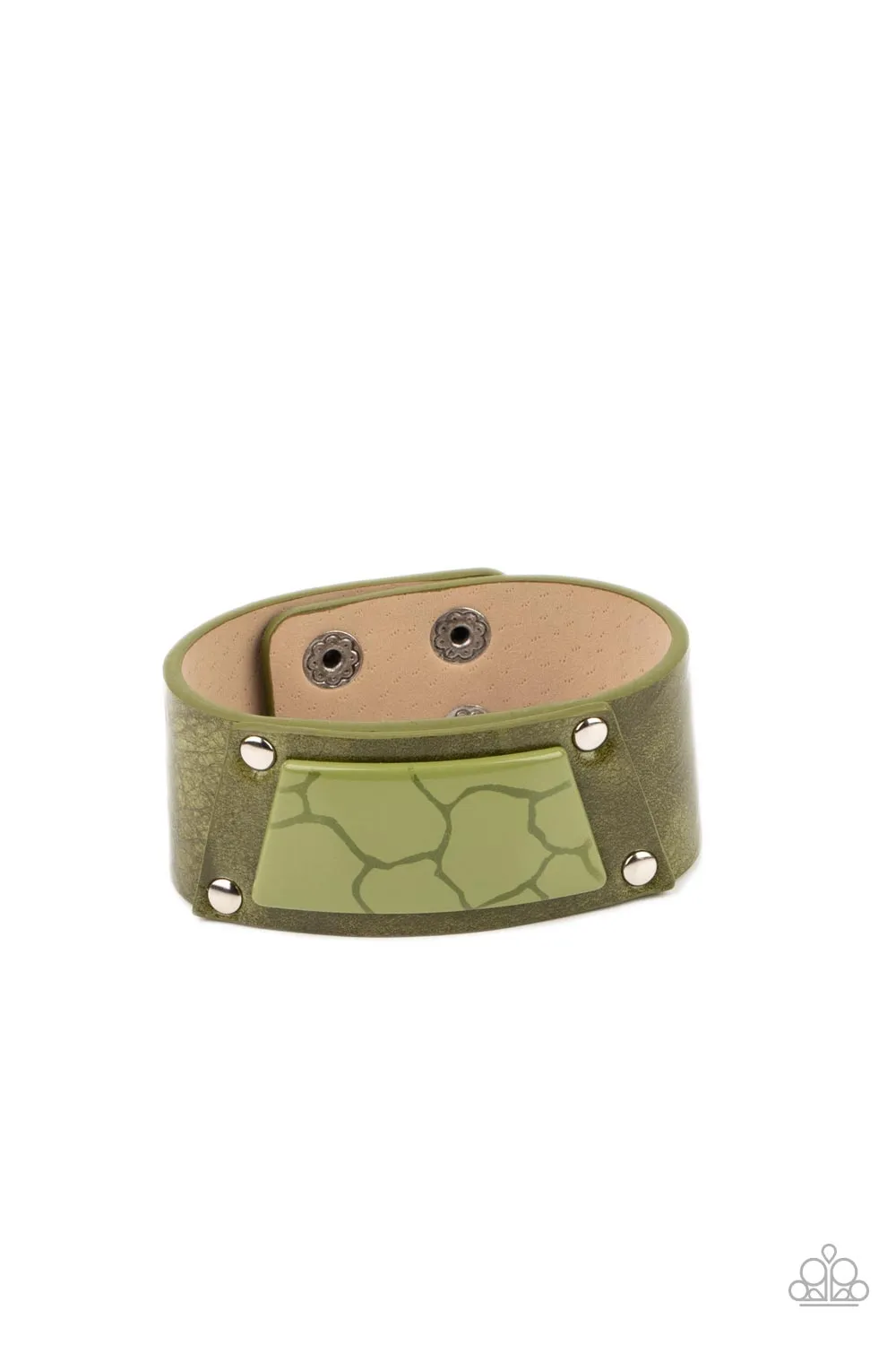 Paparazzi - Geo Glamper - Green Bracelet