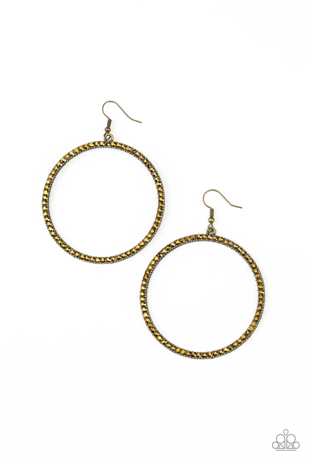 Paparazzi - Just Add Sparkle - Brass Earrings