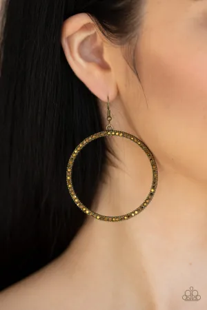 Paparazzi - Just Add Sparkle - Brass Earrings