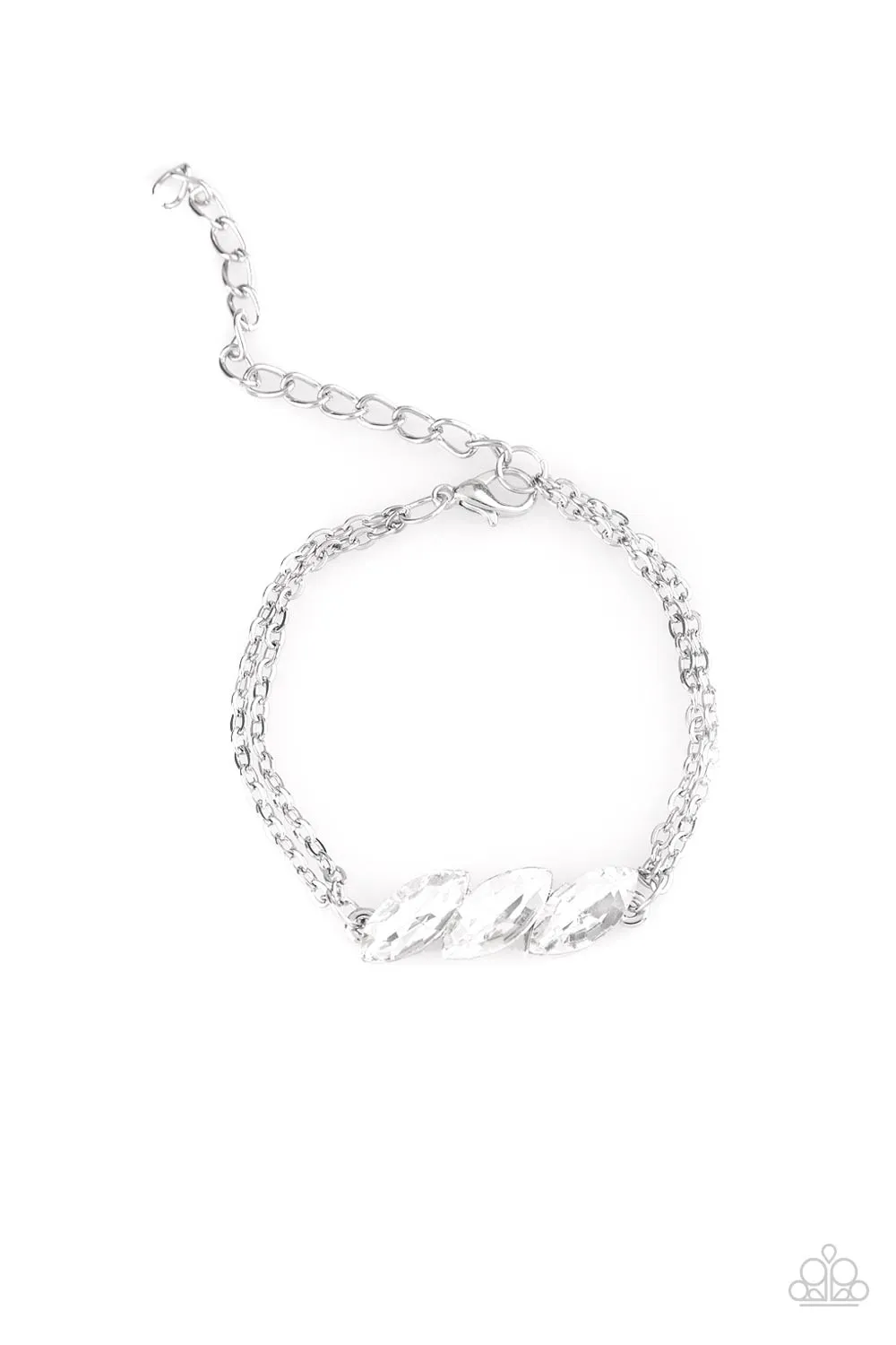 Paparazzi - Pretty Priceless - White Rhinestone Bracelet