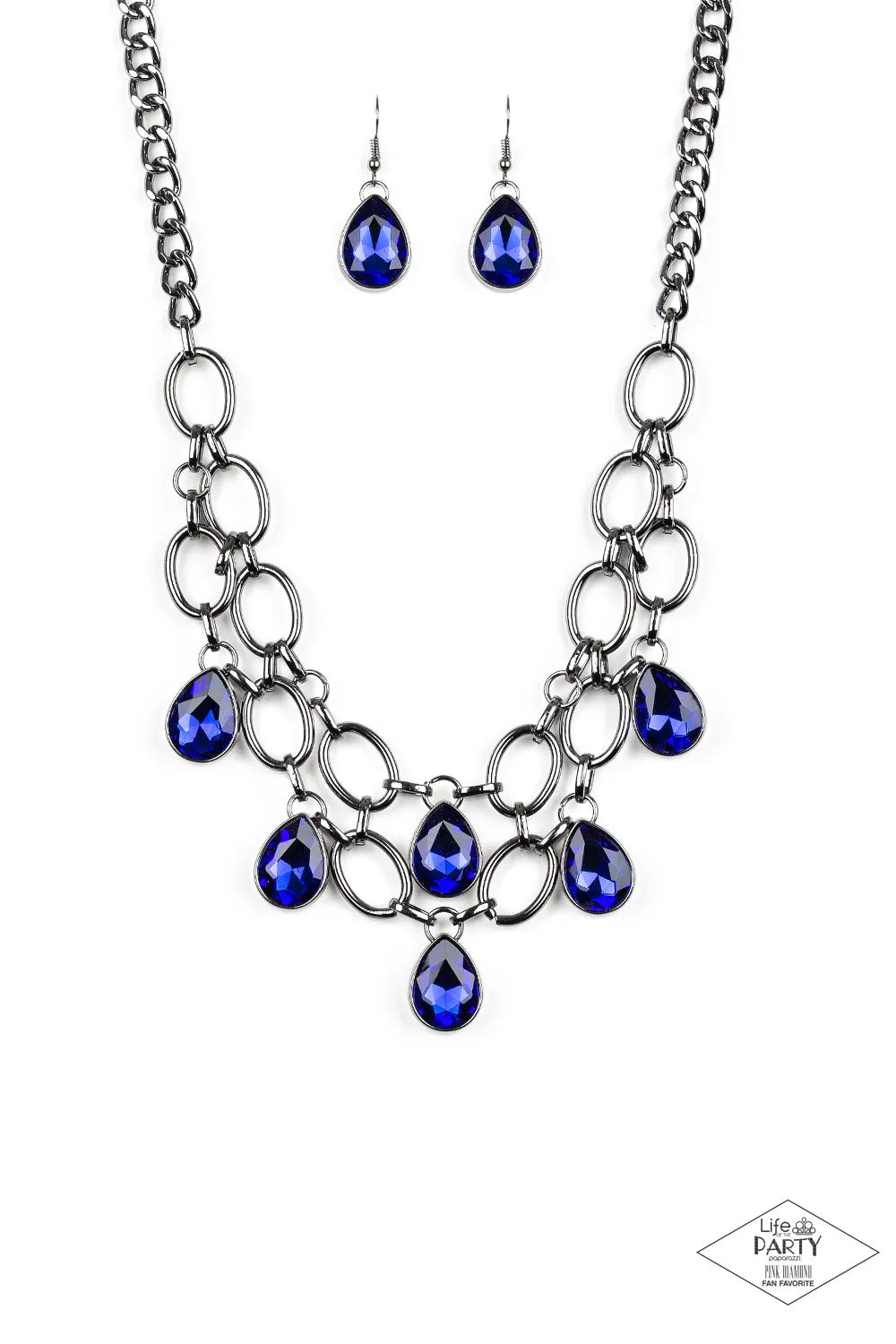 Paparazzi - Show Stopping Shimmer- Blue Necklace