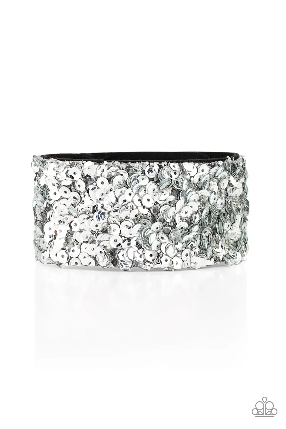 Paparazzi - Starry Sequins - Silver Snap Bracelet