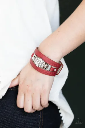 Paparazzi - Ultra Urban - Red Snap Bracelet