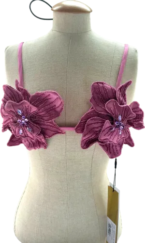 PatBO Lilac Metallic Jersey Orchid Bralette UK S