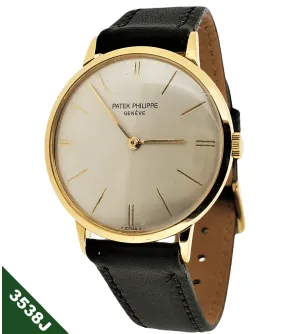 Patek Philippe 3538;  Classic Vintage extra thin Calatrava Dress Watch 33mm Circa 1970's