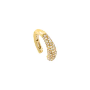 Pavé Diamond Dome Ear Cuff 14K