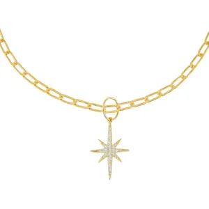 Pavé Starburst Twisted Paperclip Choker