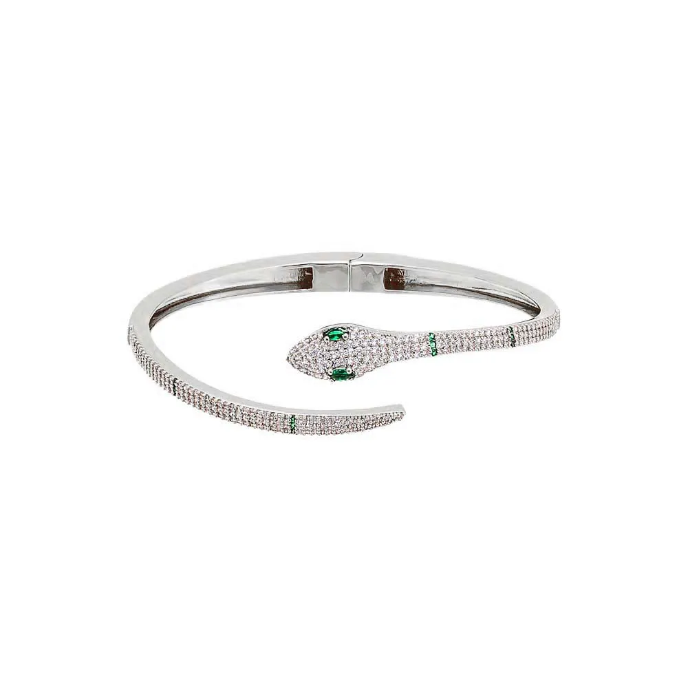 Pave Colored Snake Bangle