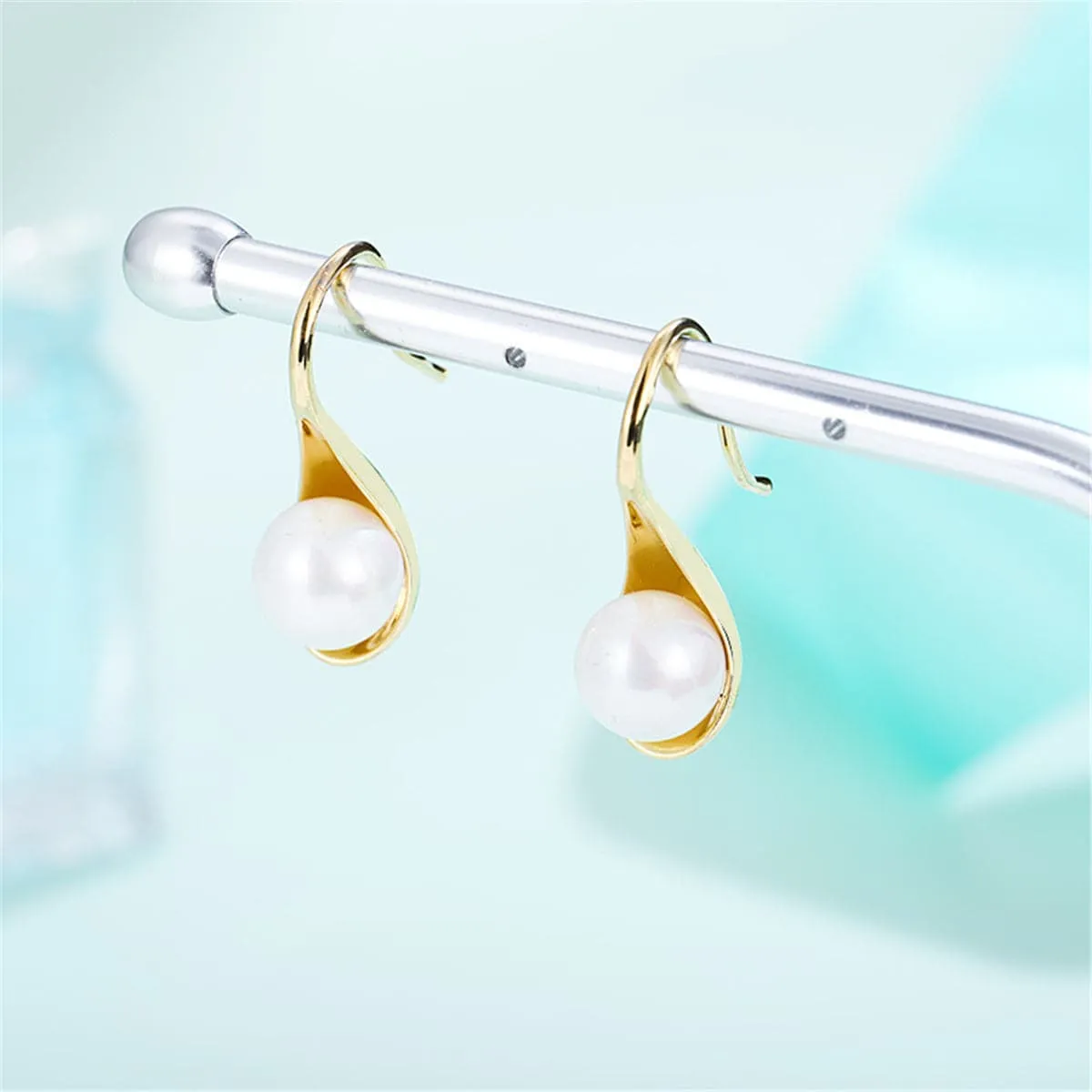 Pearl & 18K Gold-Plated Drop Earrings