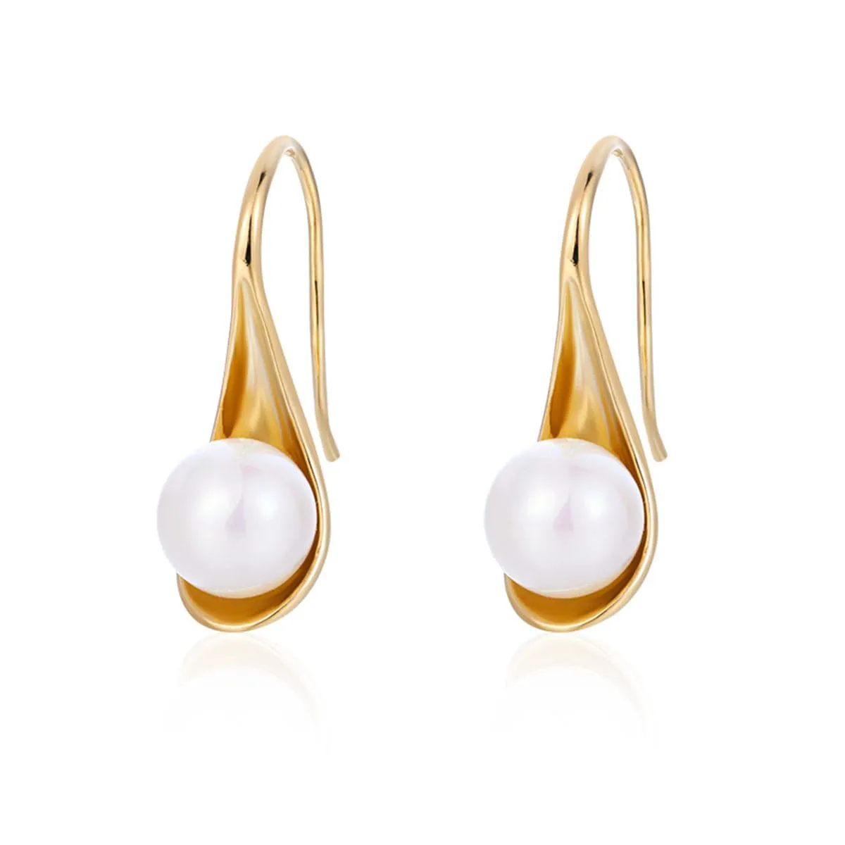 Pearl & 18K Gold-Plated Drop Earrings