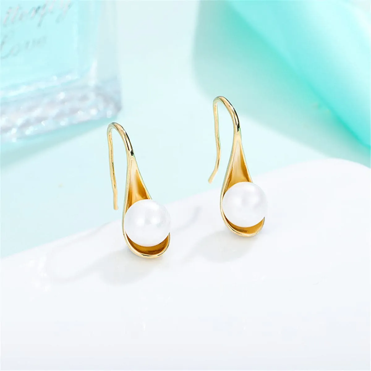 Pearl & 18K Gold-Plated Drop Earrings