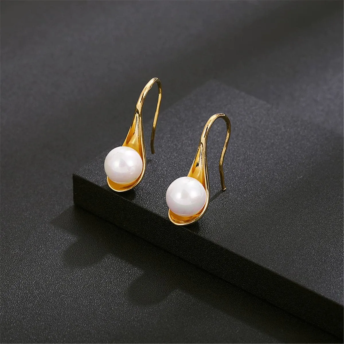 Pearl & 18K Gold-Plated Drop Earrings