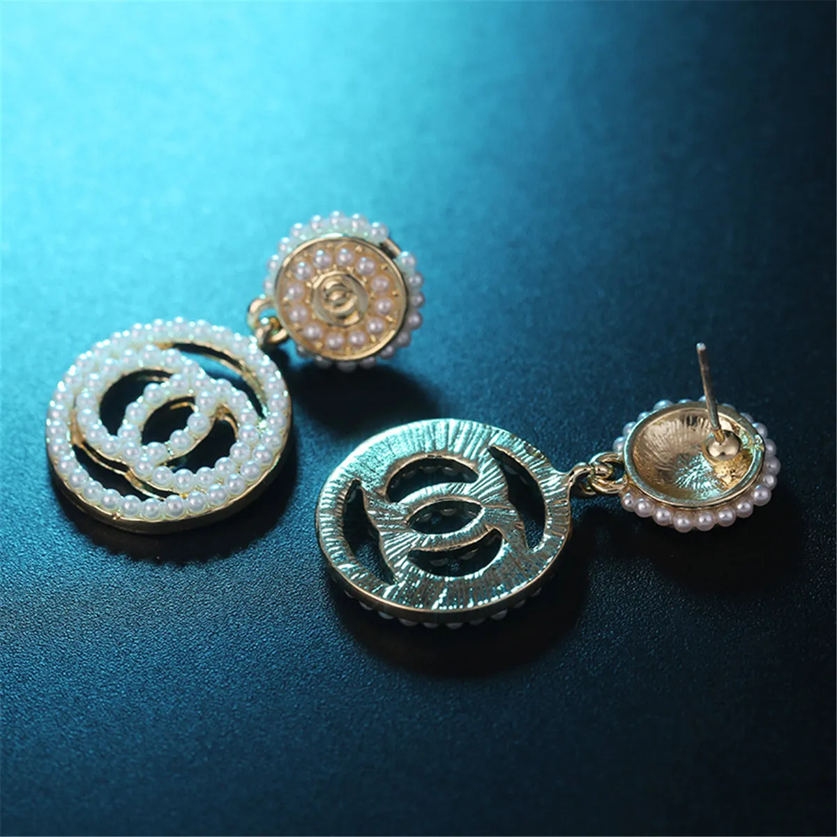 Pearl & 18K Gold-Plated Interlocked Drop Earrings