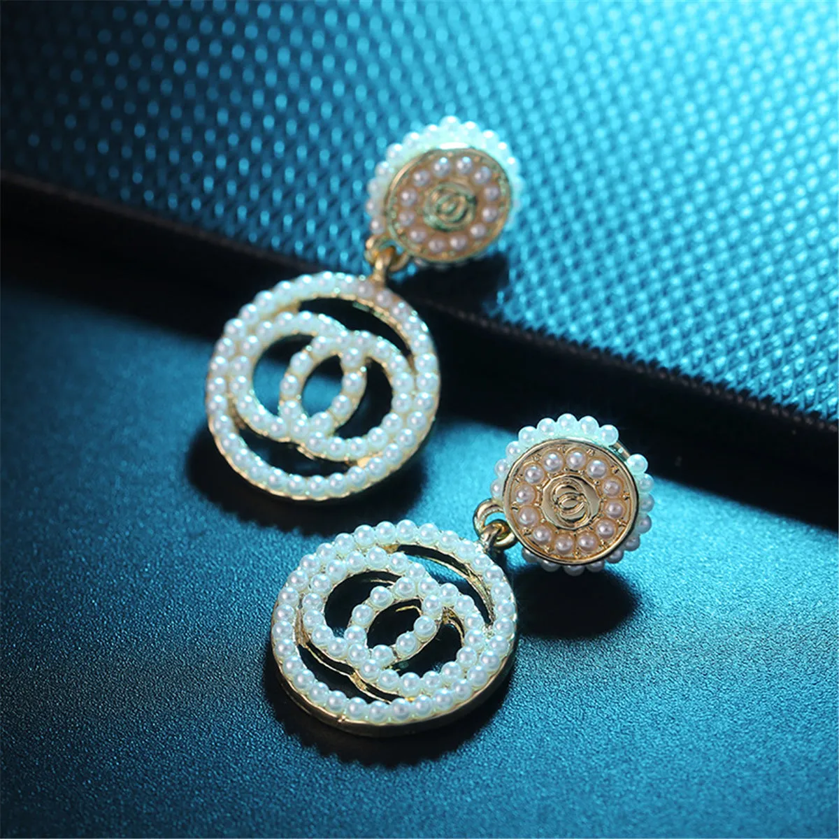 Pearl & 18K Gold-Plated Interlocked Drop Earrings