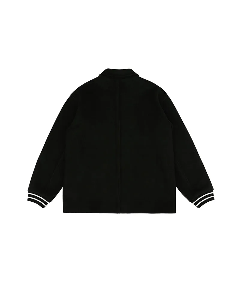 PIV'VEE Varsity Wool Jacket - Ebony Black