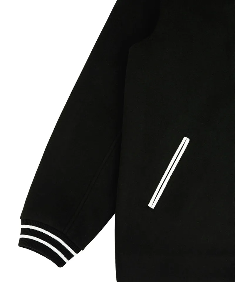 PIV'VEE Varsity Wool Jacket - Ebony Black