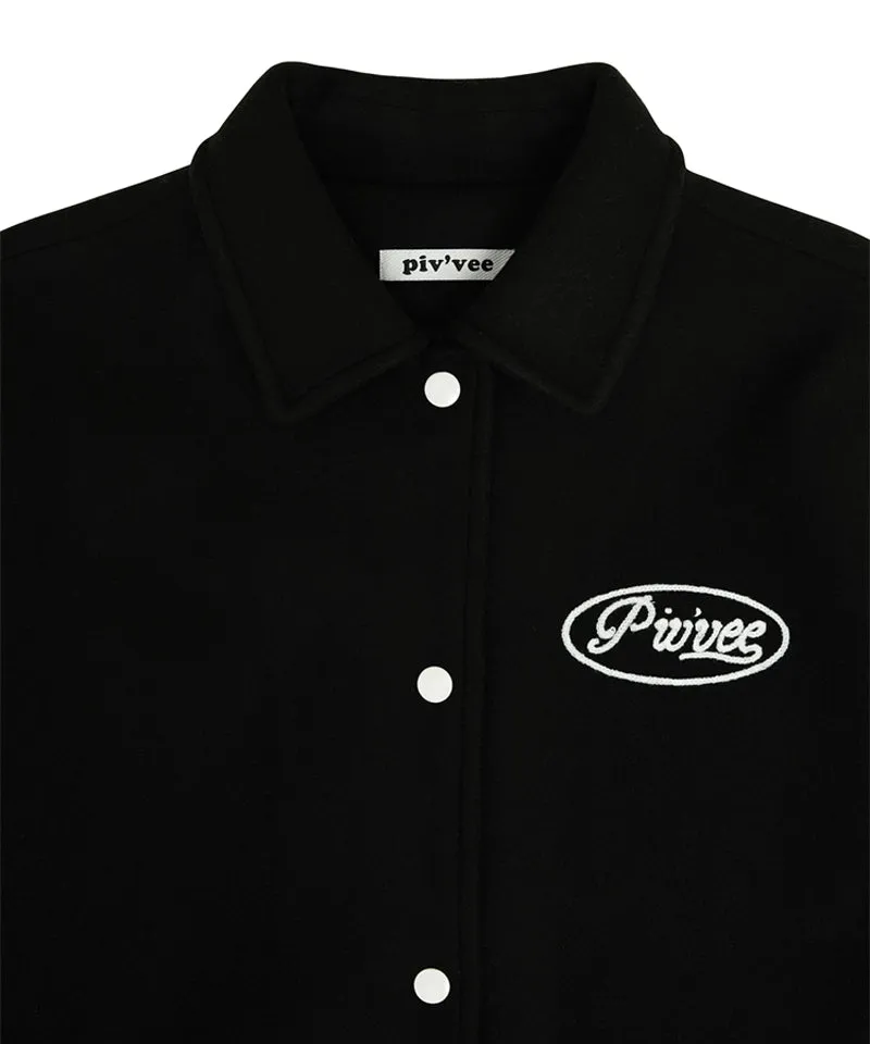 PIV'VEE Varsity Wool Jacket - Ebony Black