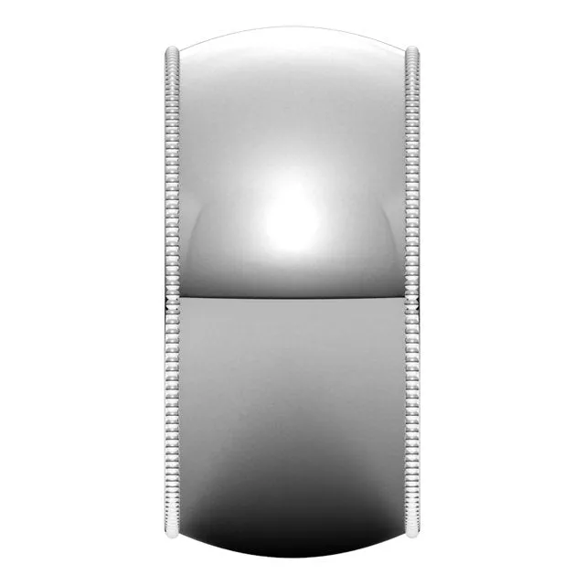 Platinum 10 mm Milgrain Half Round Wedding Band