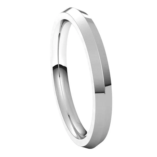 Platinum 2.5 mm Knife Edge Comfort Fit Wedding Band