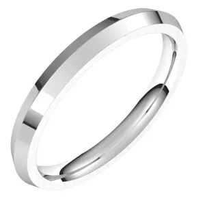 Platinum 2.5 mm Knife Edge Comfort Fit Wedding Band