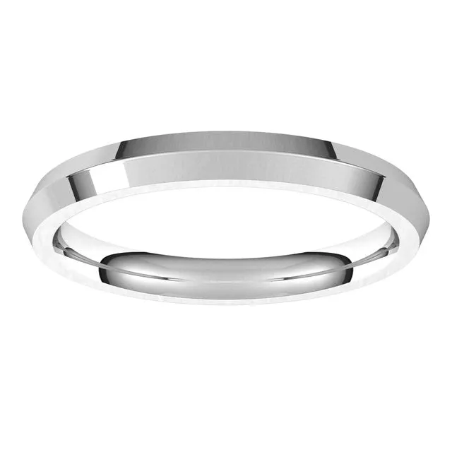 Platinum 2.5 mm Knife Edge Comfort Fit Wedding Band