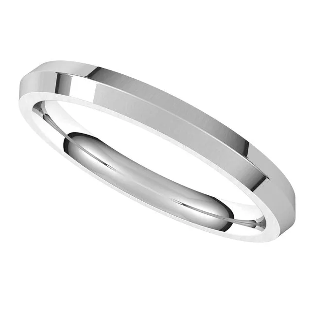 Platinum 2.5 mm Knife Edge Comfort Fit Wedding Band