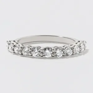 Platinum Diamond Half Eternity Wedding Band - Polished 3mm