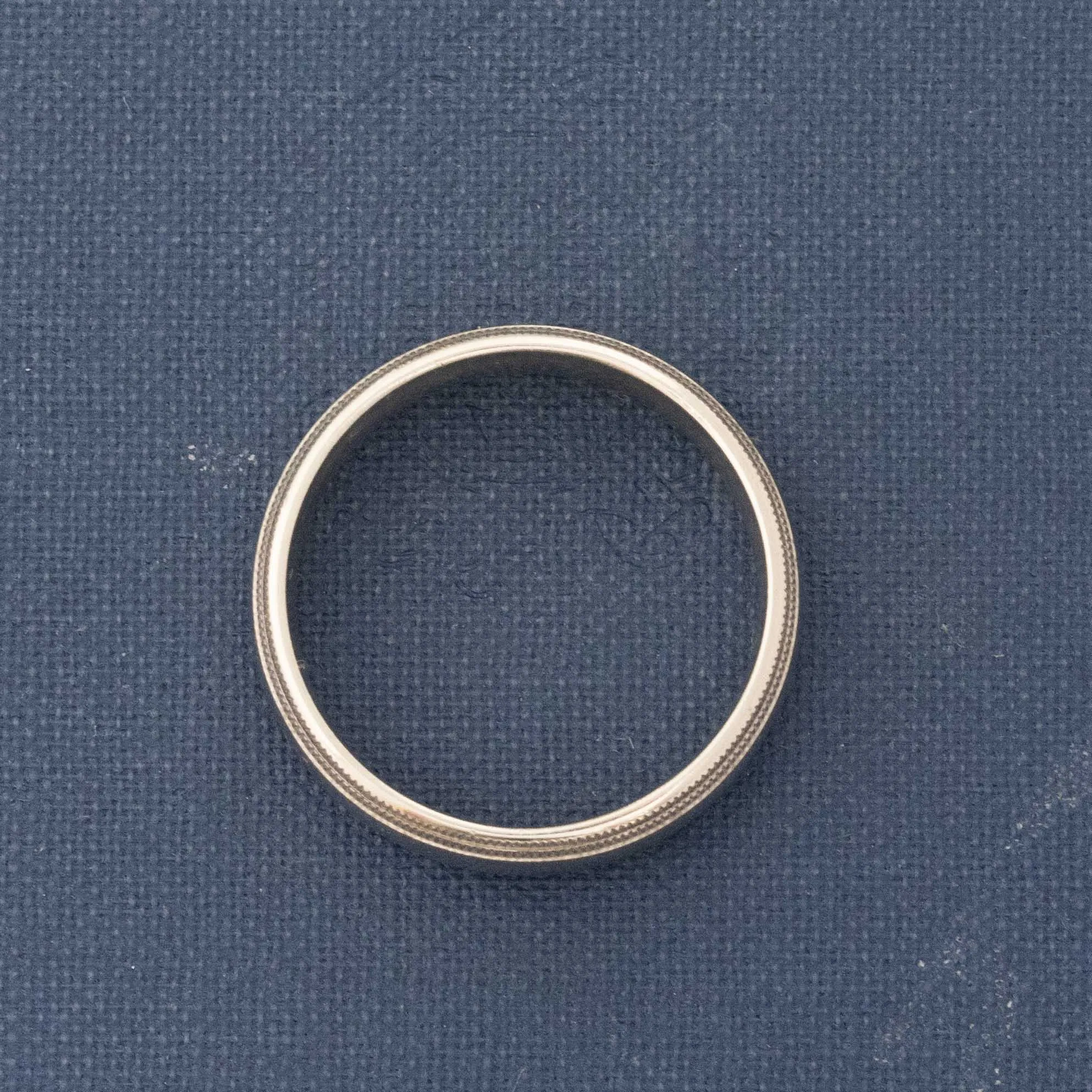 Platinum Double Milgrain Wedding Band