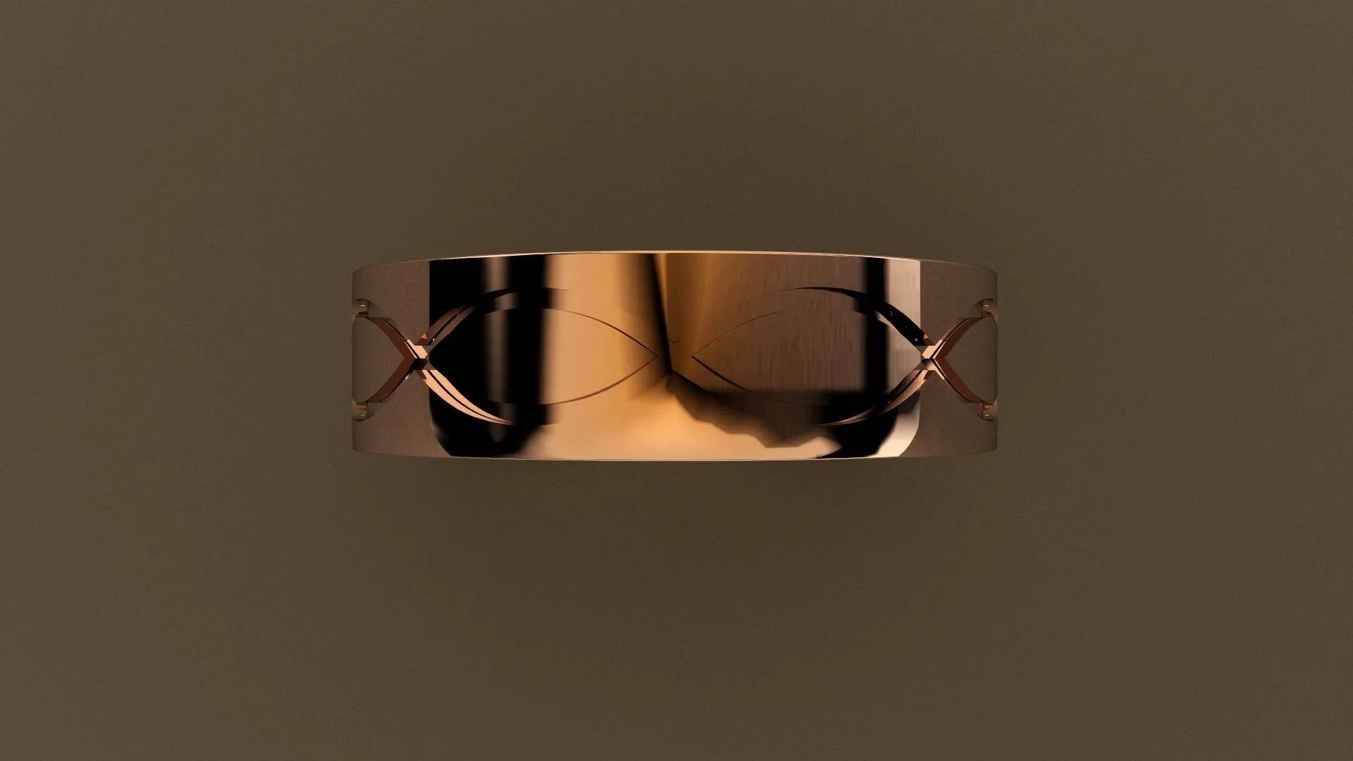 Polished Rose Gold 6mm Infinity Groove Wedding Band