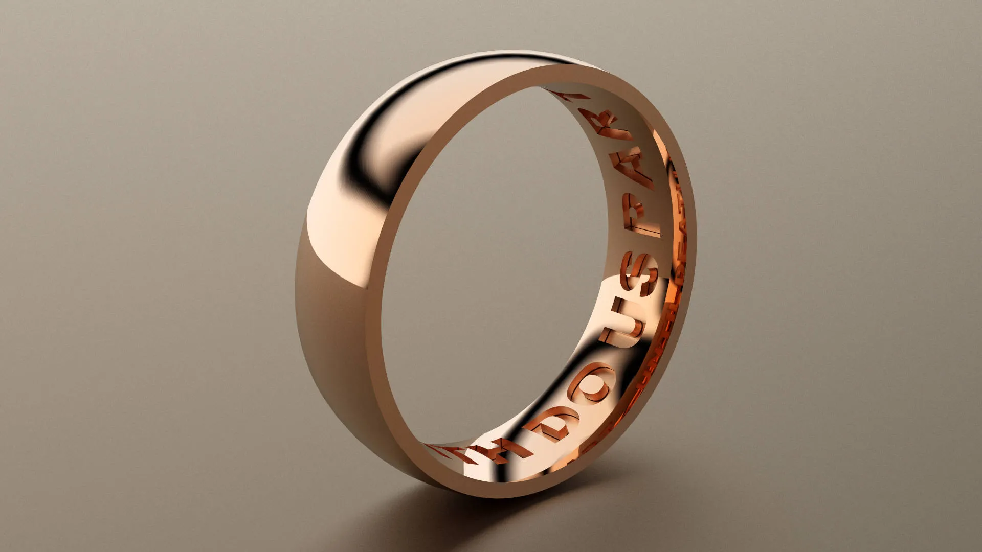 Polished Rose Gold 6mm Interior Message Wedding Band