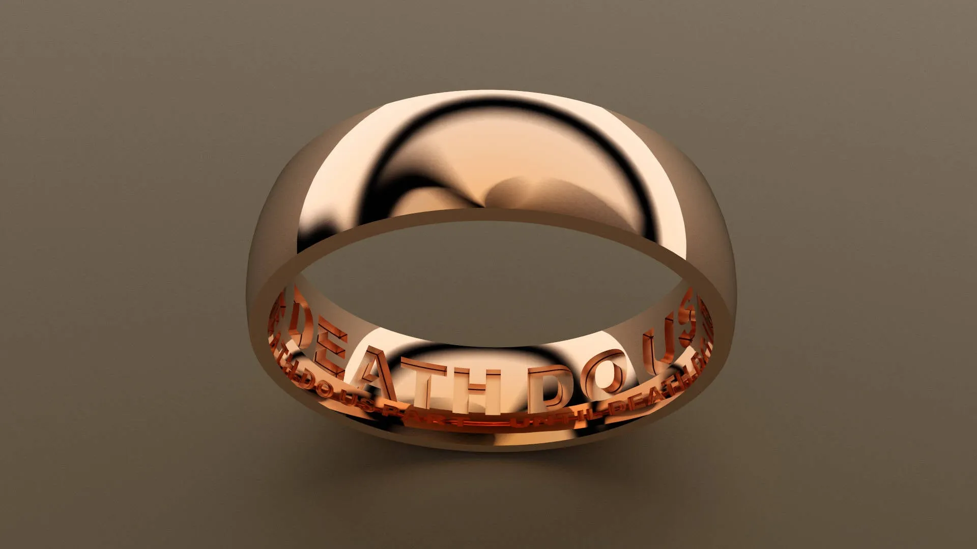 Polished Rose Gold 6mm Interior Message Wedding Band