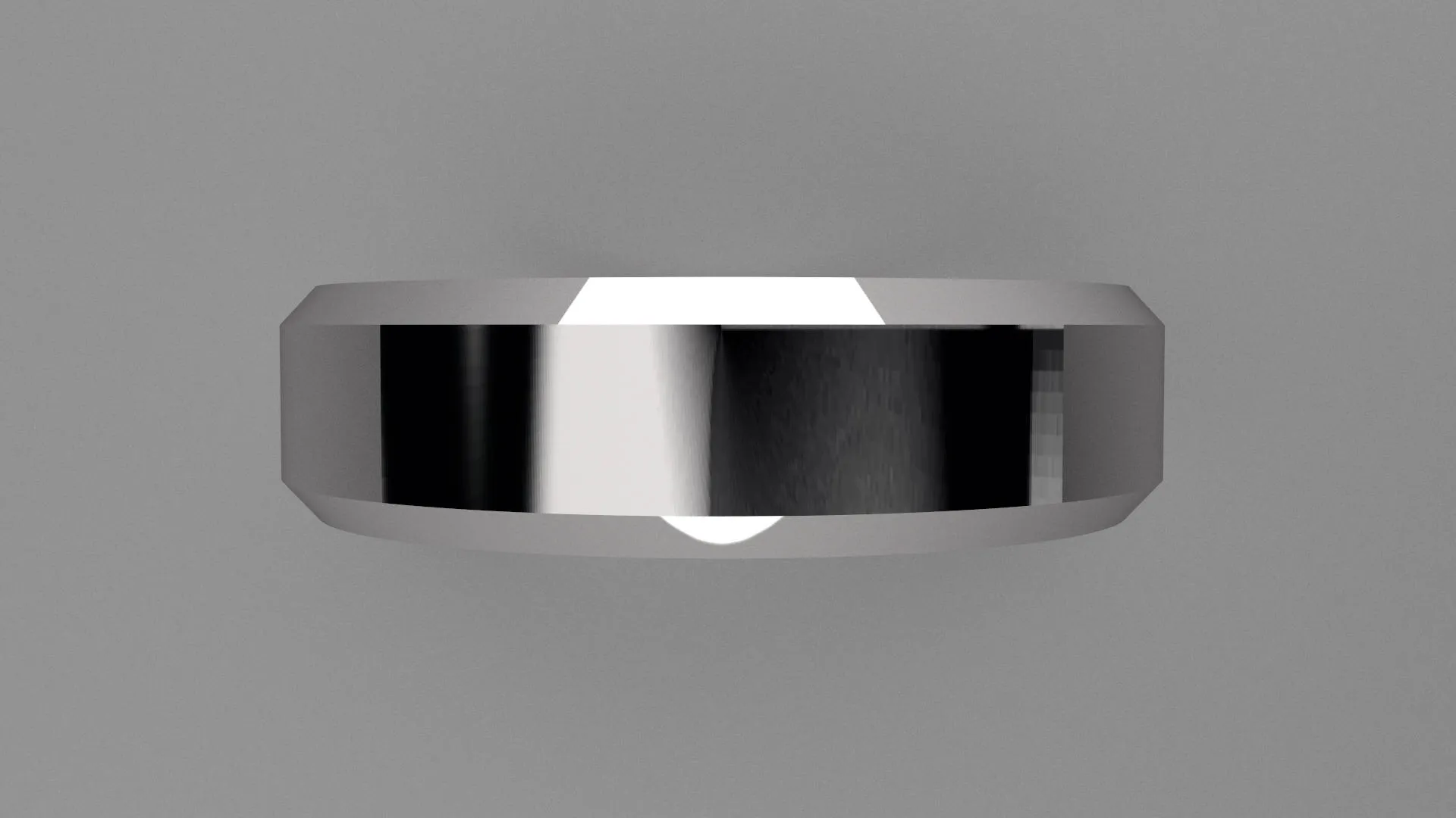 Polished Sterling Silver 6mm Beveled Edge Wedding Band
