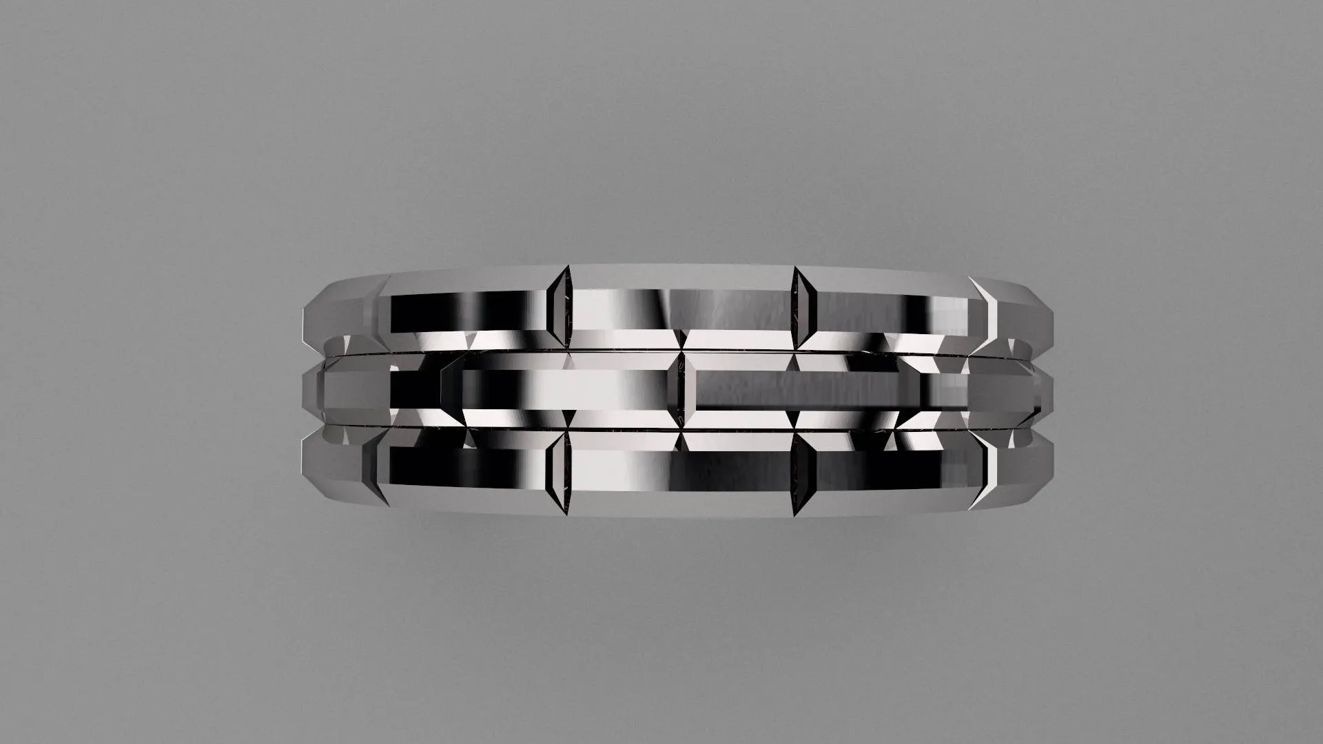 Polished Sterling Silver 6mm Brick Pattern Wedding Band