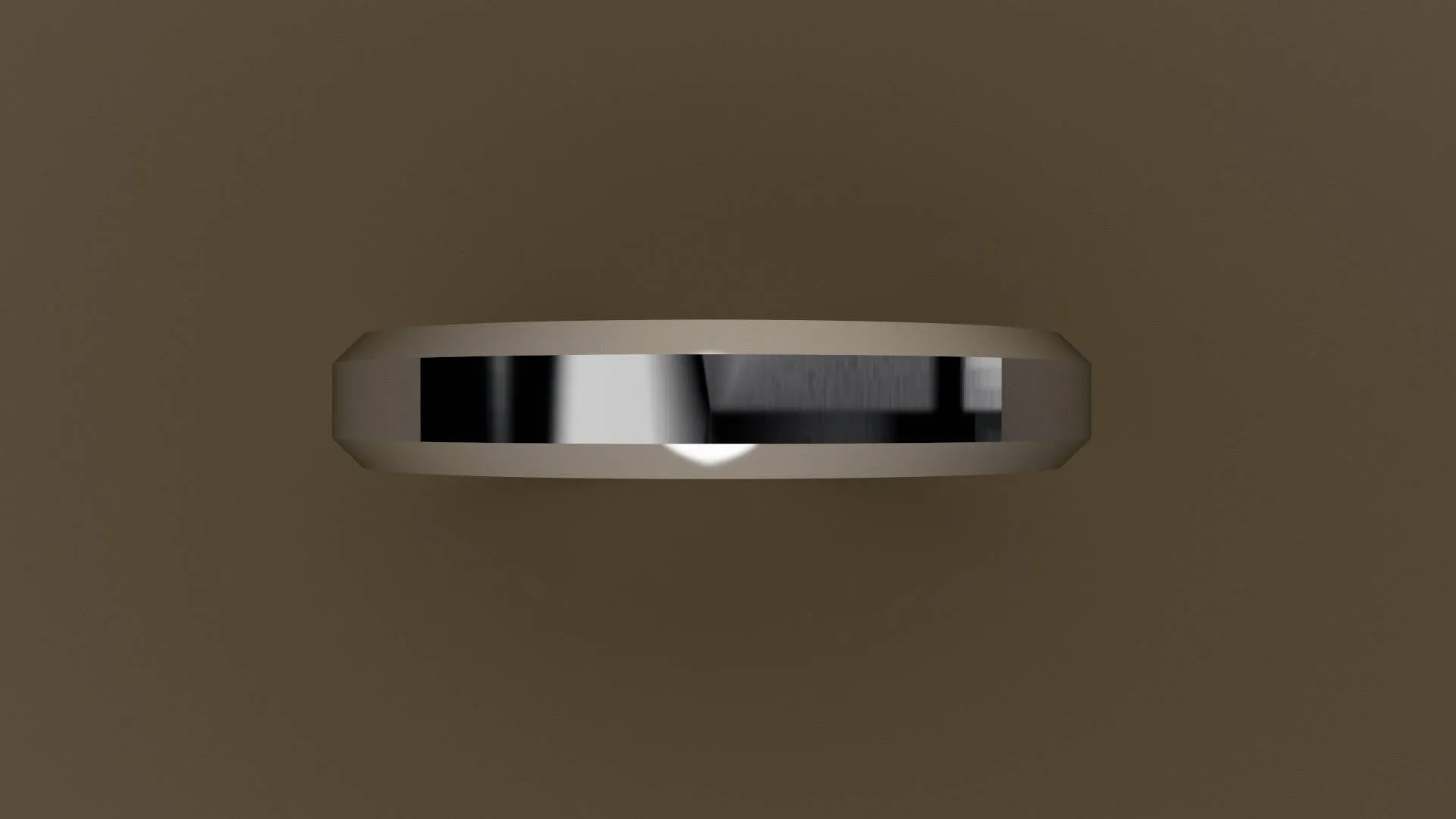 Polished White Gold 4mm Beveled Edge Wedding Band