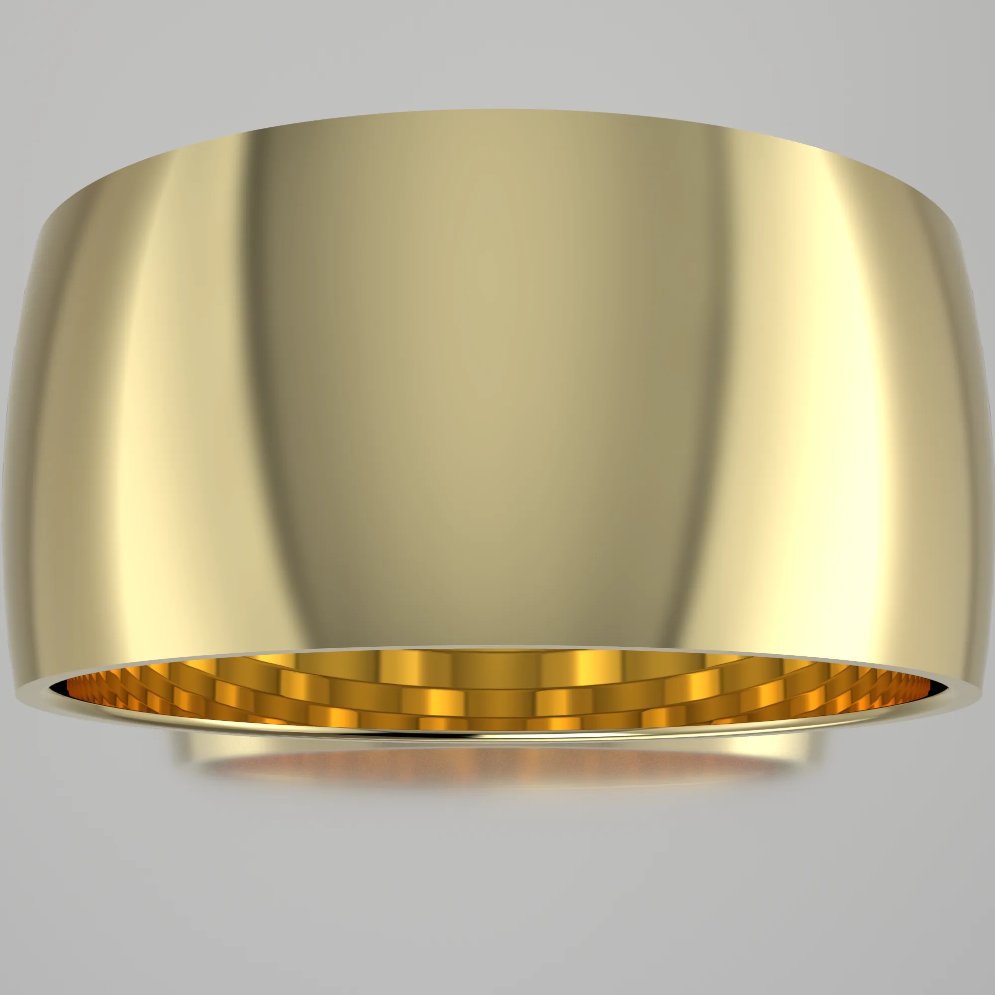 Polished Yellow Gold 10mm Domed Wedding Band