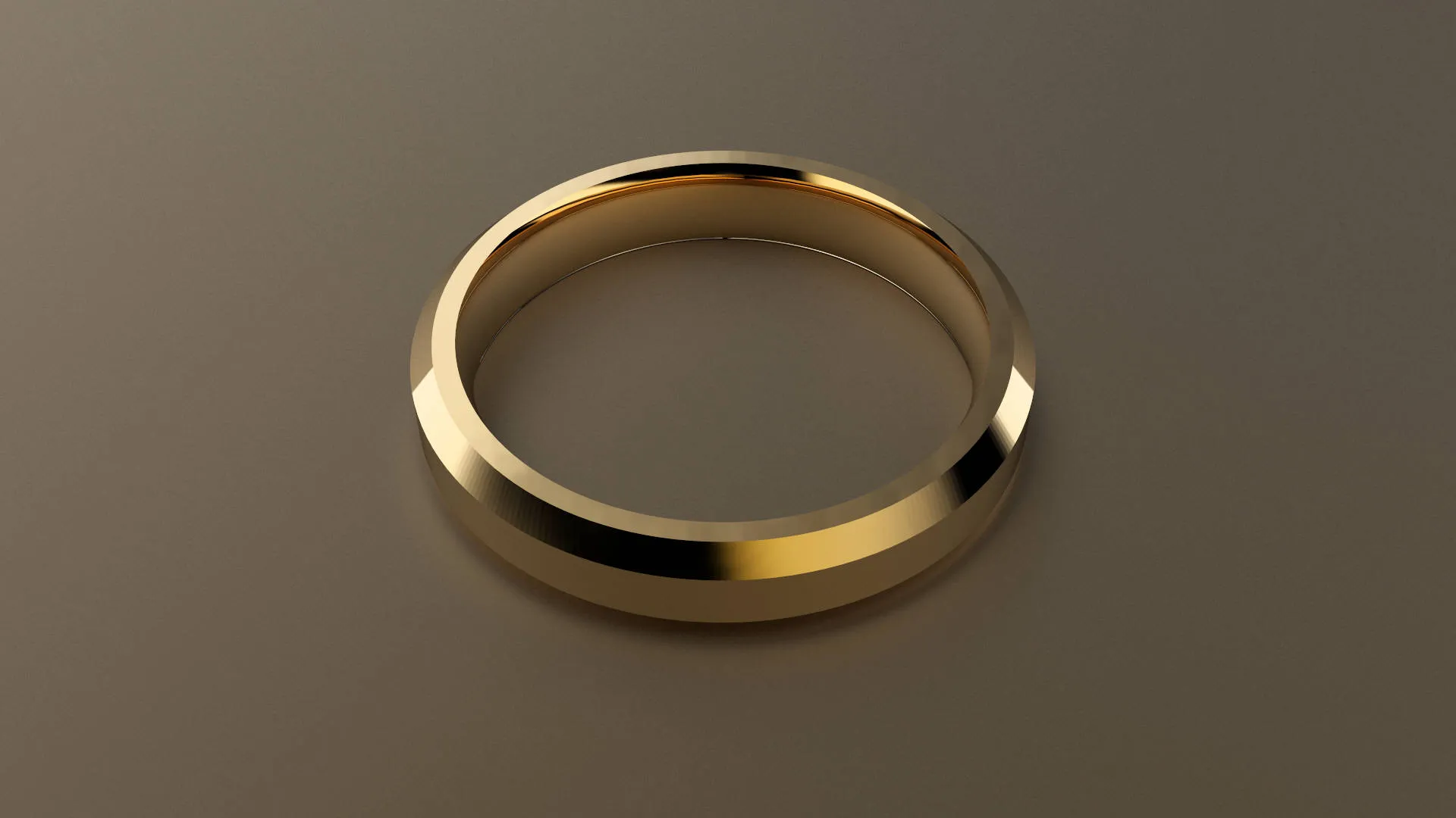 Polished Yellow Gold 4mm Beveled Edge Wedding Band