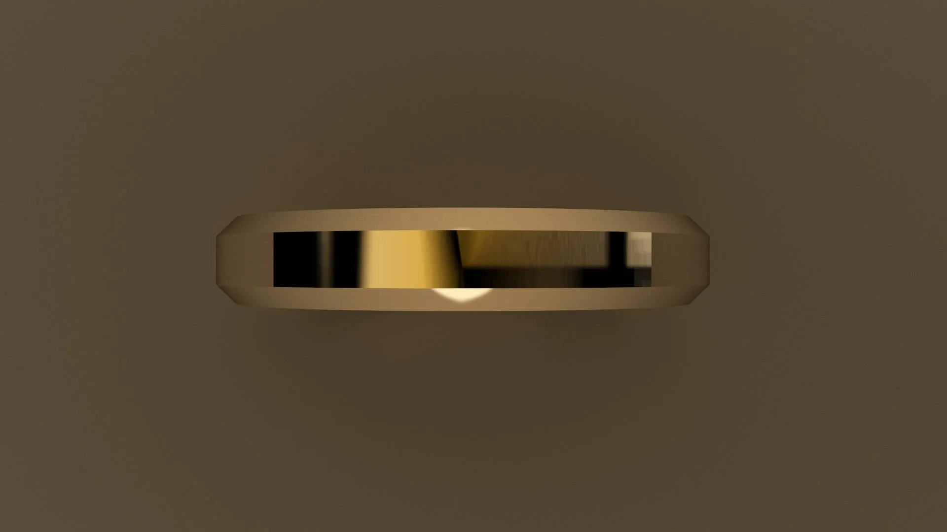 Polished Yellow Gold 4mm Beveled Edge Wedding Band