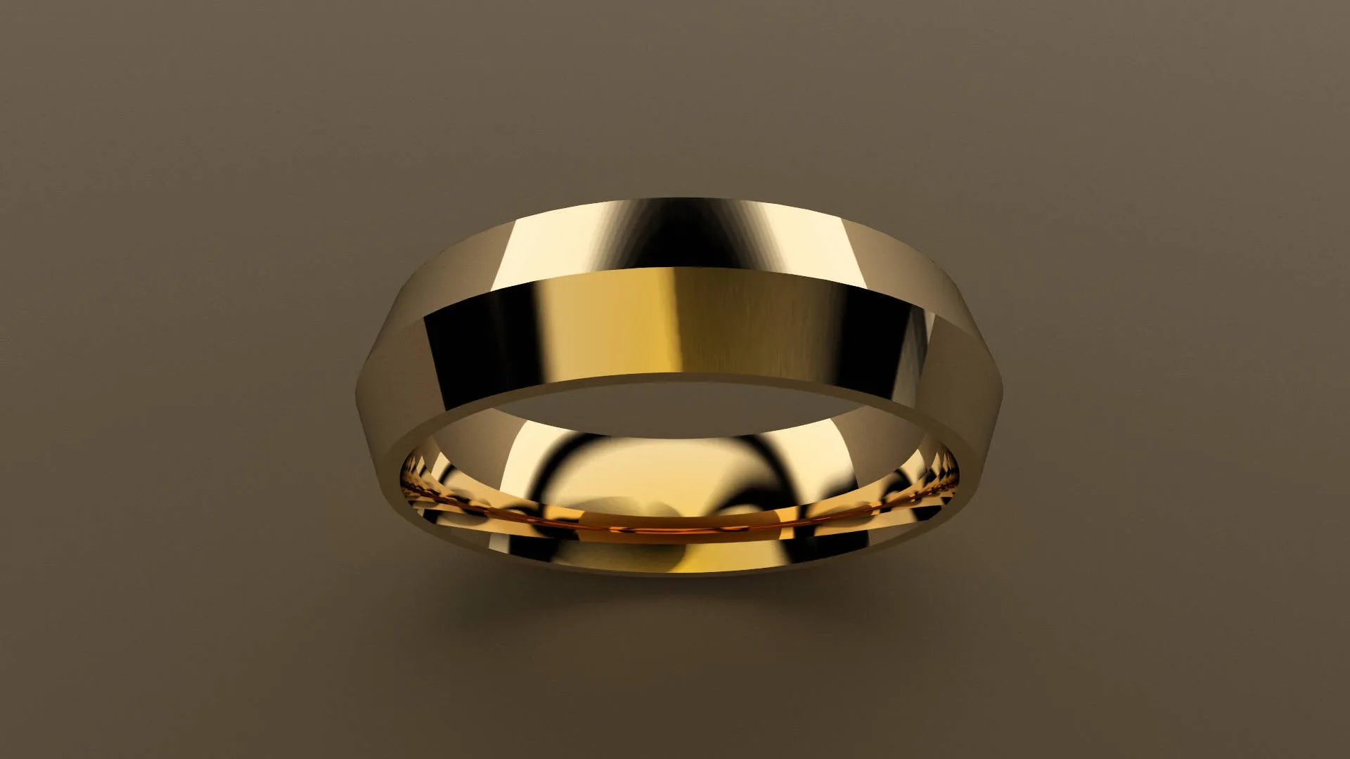 Polished Yellow Gold 6mm Knife Edge Wedding Band
