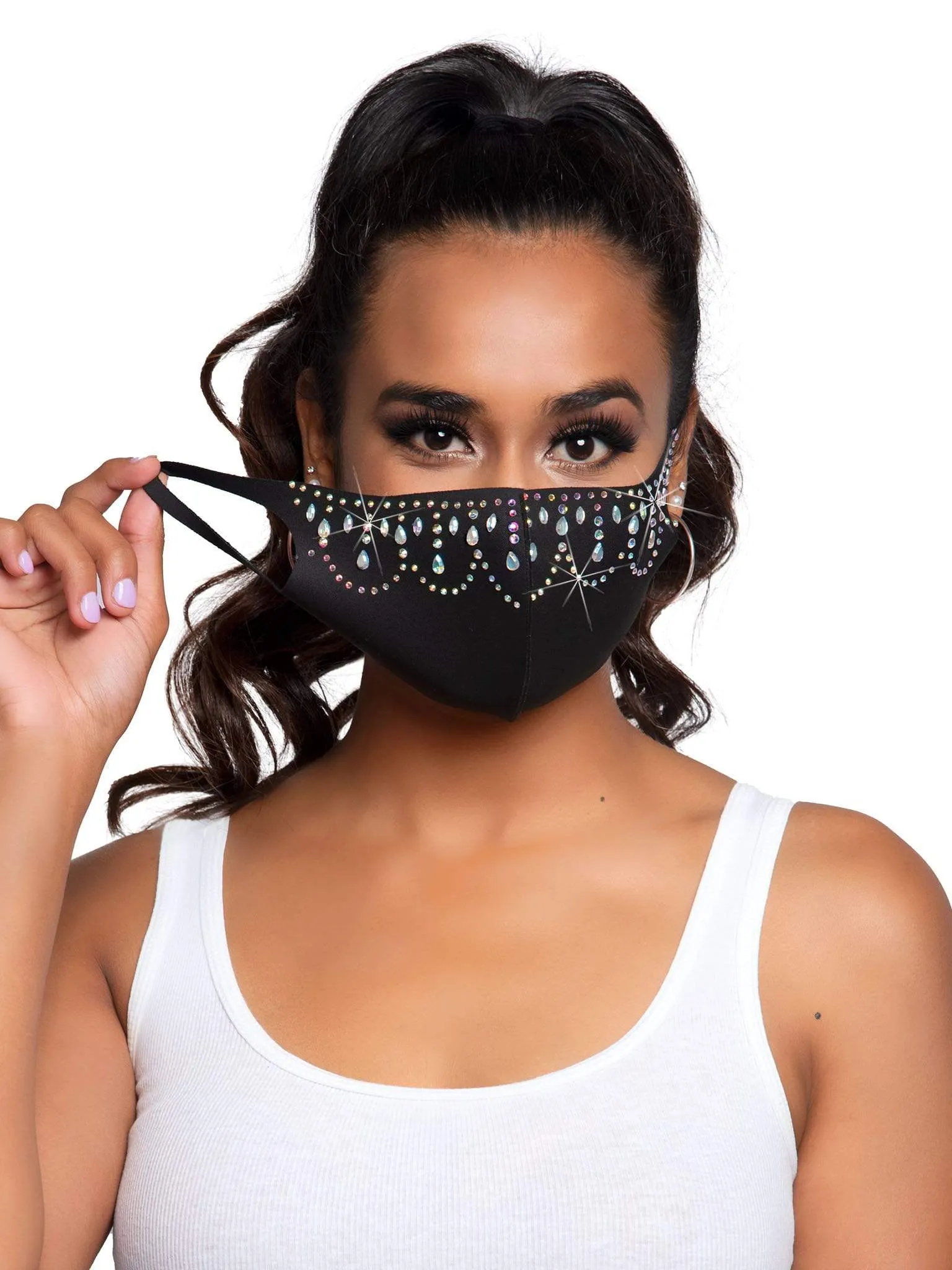 Priya Rhinestone Face Mask