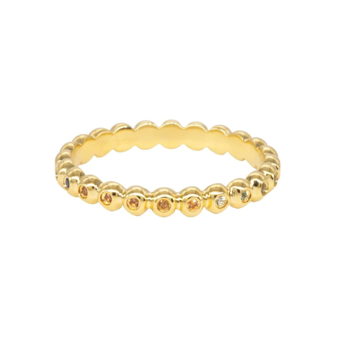 Rainbow Sapphire Bead Band