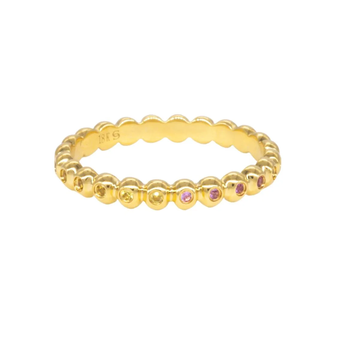 Rainbow Sapphire Bead Band