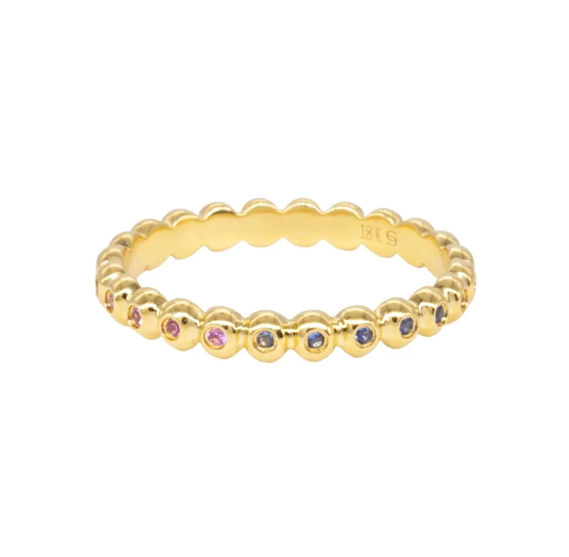 Rainbow Sapphire Bead Band