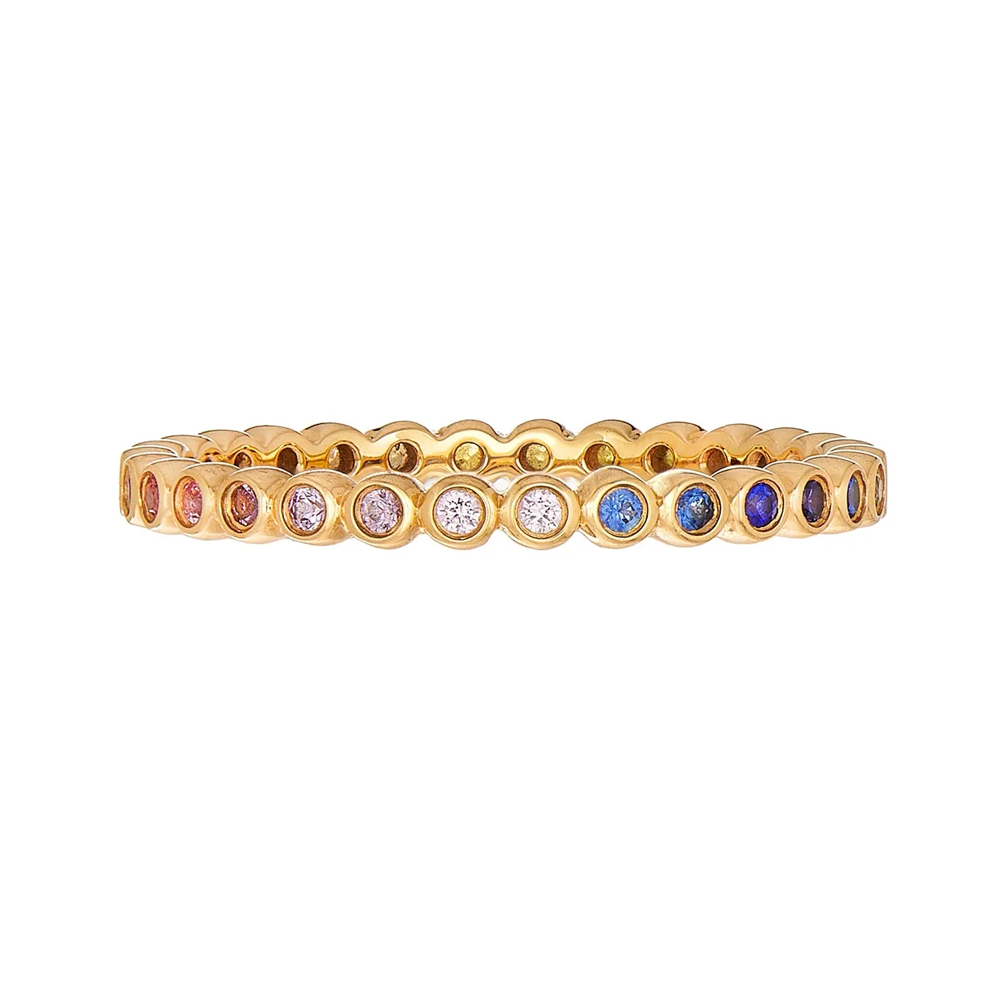 Rainbow Sapphire Mini Bezel Band