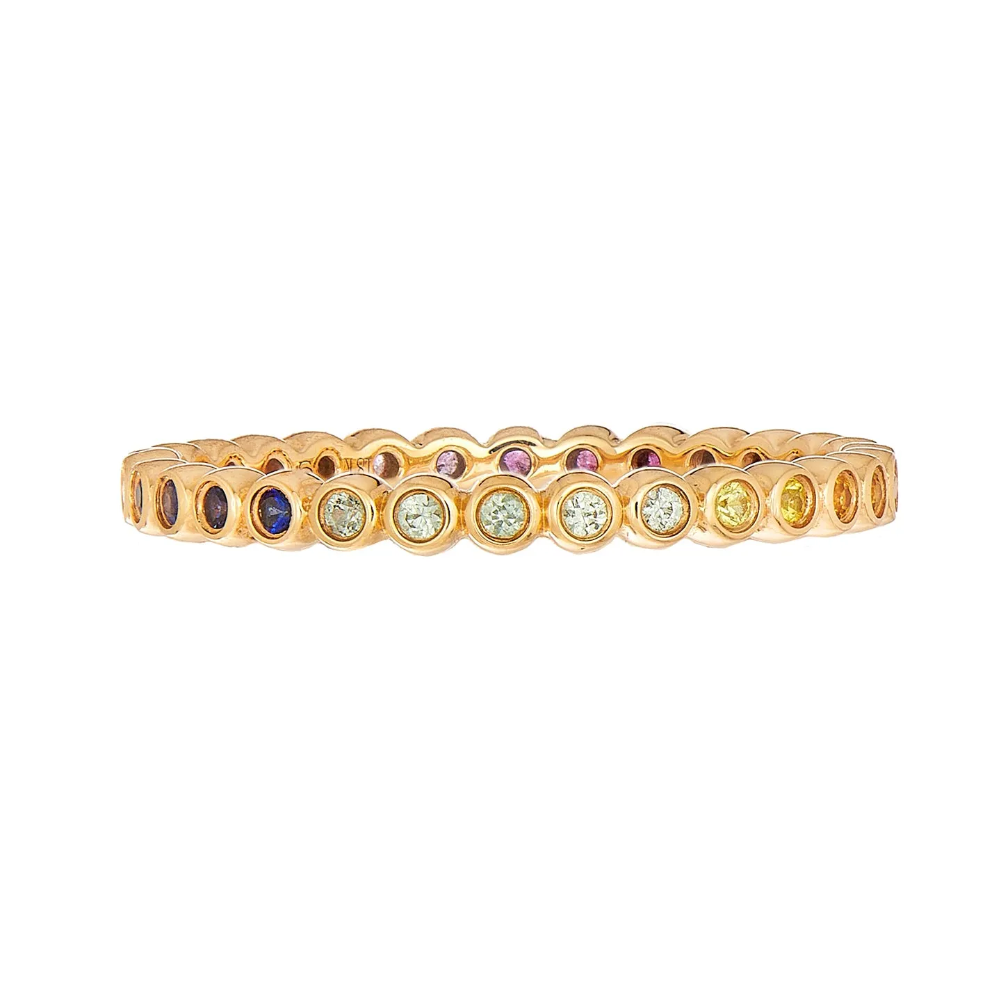 Rainbow Sapphire Mini Bezel Band