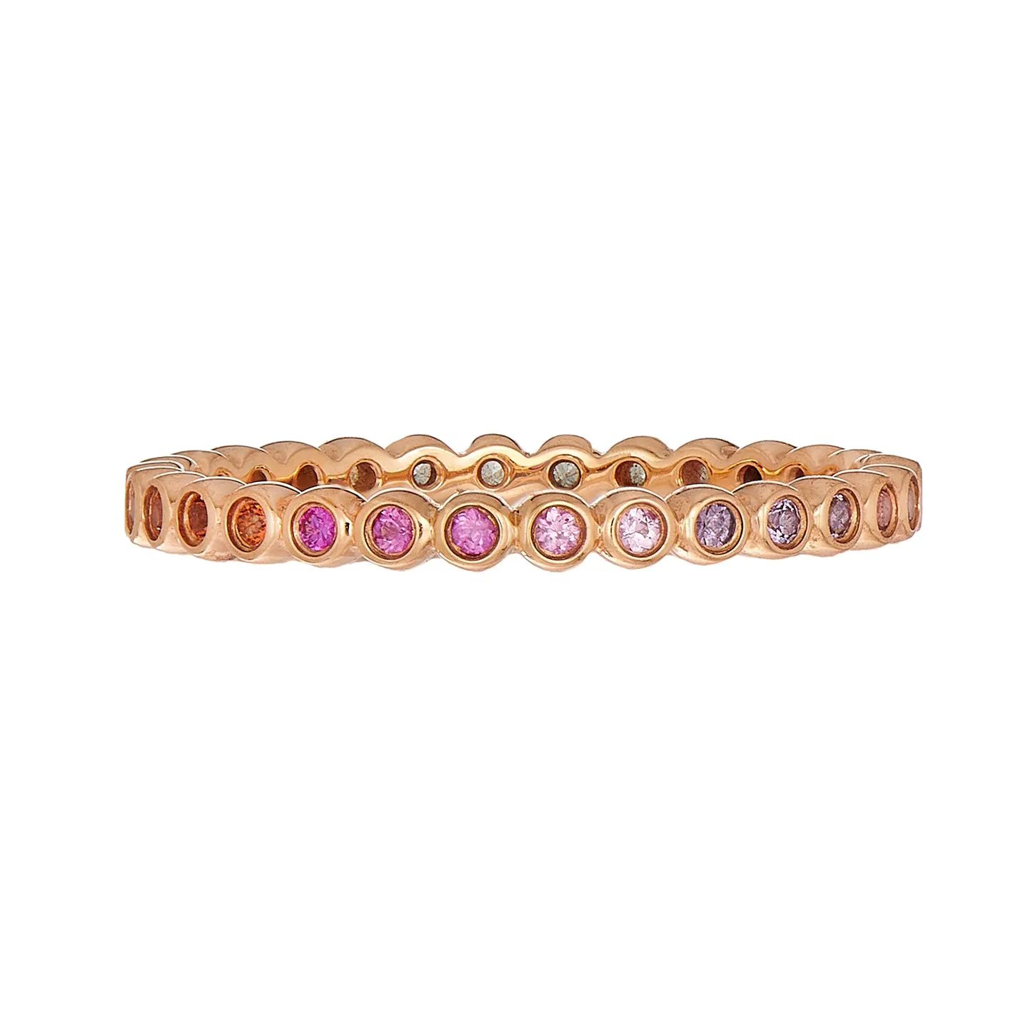 Rainbow Sapphire Mini Bezel Band