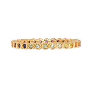 Rainbow Sapphire Mini Bezel Band