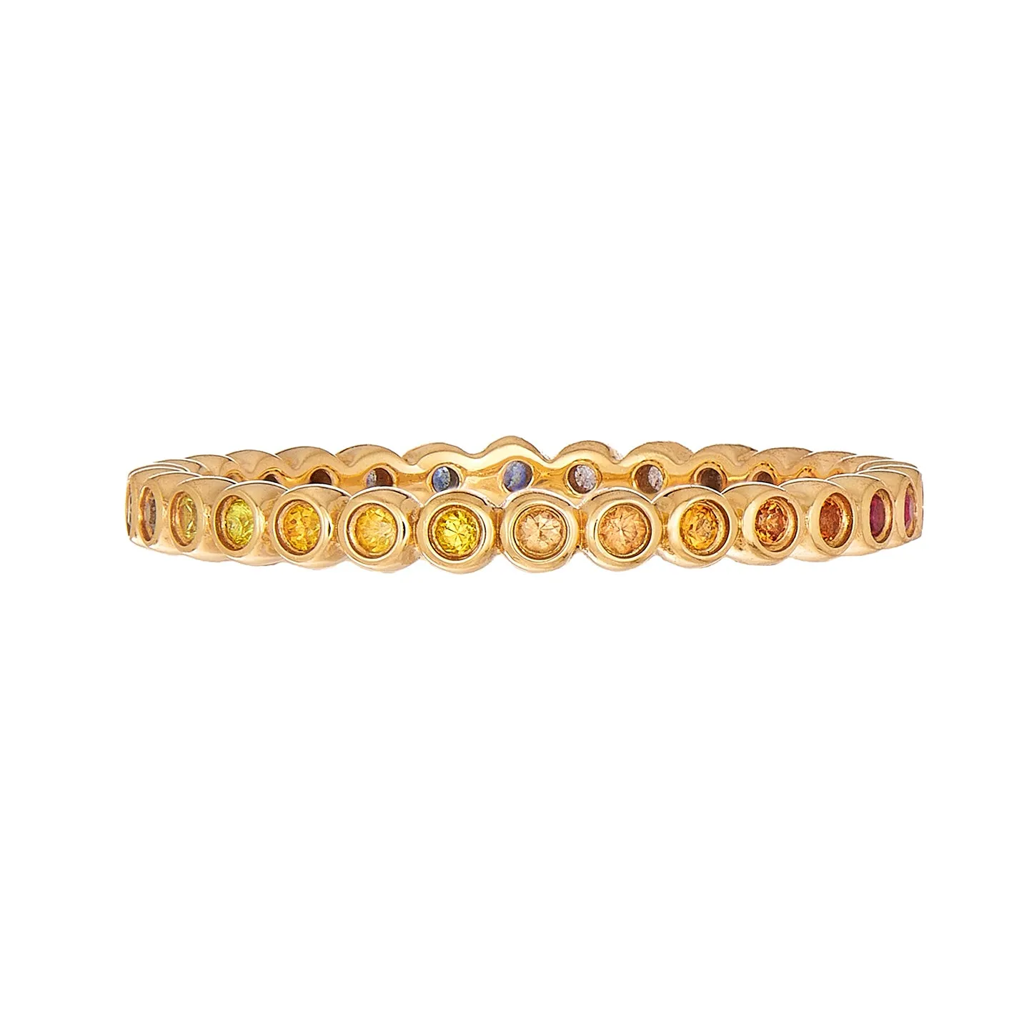 Rainbow Sapphire Mini Bezel Band