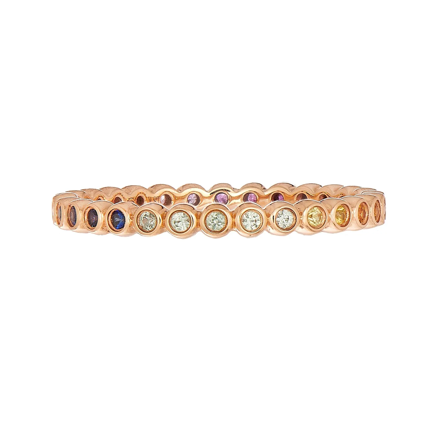 Rainbow Sapphire Mini Bezel Band