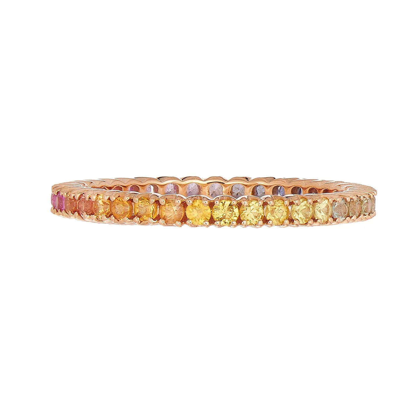 Rainbow Sapphire Prong Band